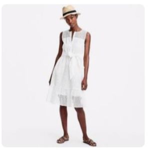 NWT J Crew Sleeveless Eyelet Dress with Tie Belt